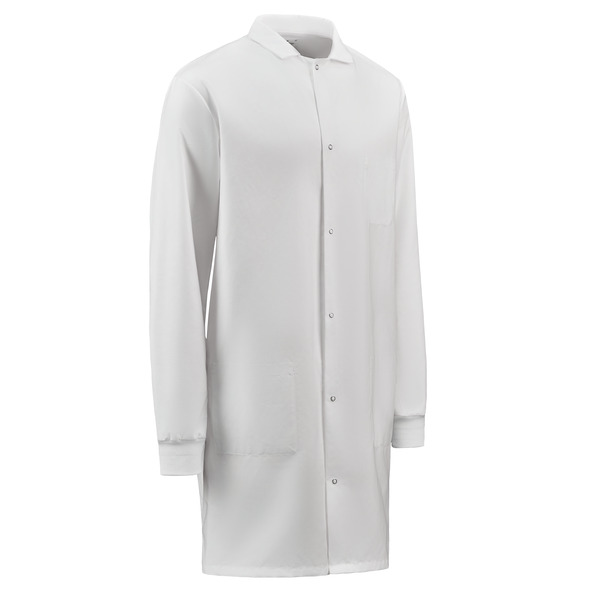 Polyester Butcher Coat with 3 Interior Pockets and Knit Cuffs - Front